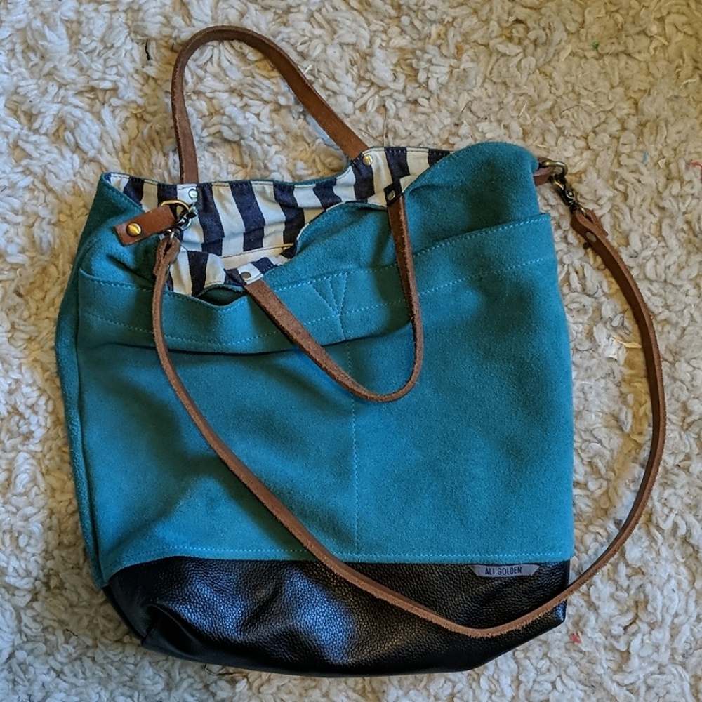 Teal suede Ali Golden bag